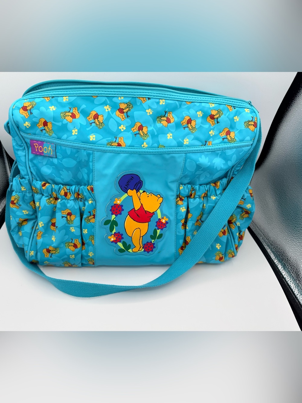Rare Vintage 90s Winnie The Pooh Diaper Bag Teal Blue Dolly Inc.